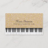 Muziekpiano Keys Gold Leopard Print Musical Visitekaartje (Voorkant)