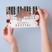 muziekpiano marsala waterverf bloemen flyer (Hand)