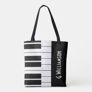 Muziekpianosleutels  Jouw namen toevoegen Tote Bag