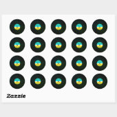 Muziekplaat bord vinyl  stijl ronde sticker (Vel)