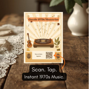 Muziekplaylist-ansichtkaart uit de jaren 70 voor d briefkaart