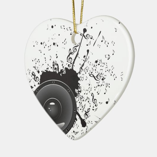 MuziekPoster met luidspreker 2 Keramisch Ornament (Links)