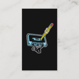 Muziekpotlood om een cassetteband te wikkelen visitekaartje