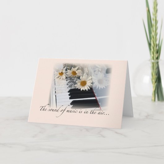 Muziekprestaties Gefeliciteerd, Piano, Daisies Kaart (Voorkant)