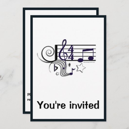 Muziekprestaties of overweging: Zwart en wit Kaart (Voorkant / Achterkant)