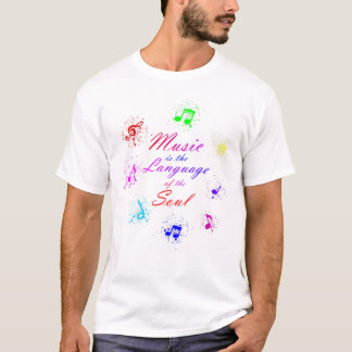 Muziekprint met kleurrijke noten t-shirt
