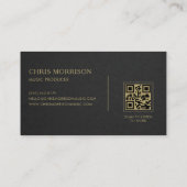 Muziekproducent Black Gold QR-code Visitekaartje (Achterkant)