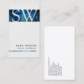 Muziekproducent Bold Stripe Monogram Visitekaartje (Voorkant / Achterkant)