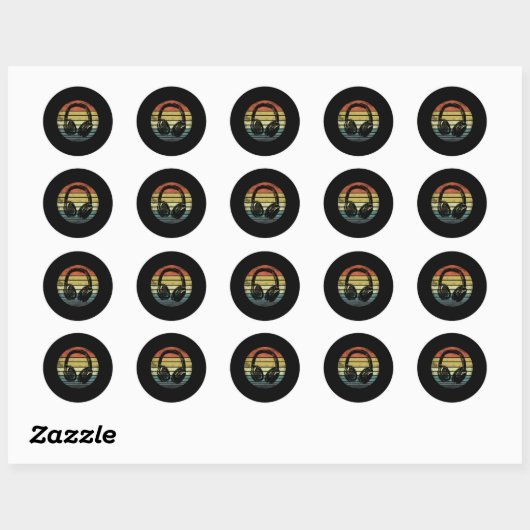 Muziekproducent DJ-hoofdtelefoon Ronde Sticker (Vel)