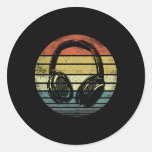 Muziekproducent DJ-hoofdtelefoon Ronde Sticker