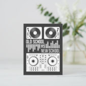Muziekproducent DJ Old School Vinyl electro Techno Briefkaart (Staand voorkant)
