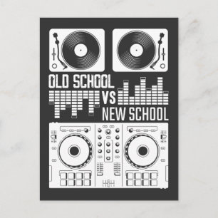 Muziekproducent DJ Old School Vinyl electro Techno Briefkaart