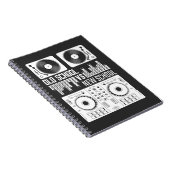 Muziekproducent DJ Old School Vinyl electro Techno Notitieboek (Rechterzijde)
