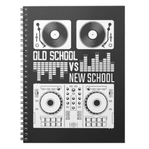 Muziekproducent DJ Old School Vinyl electro Techno Notitieboek