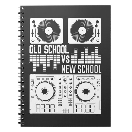 Muziekproducent DJ Old School Vinyl electro Techno Notitieboek (Voorkant)