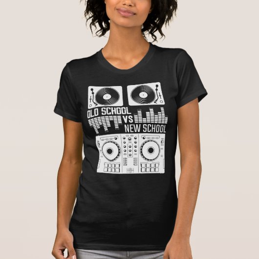 Muziekproducent DJ Old School Vinyl electro Techno T-shirt (Voorkant)