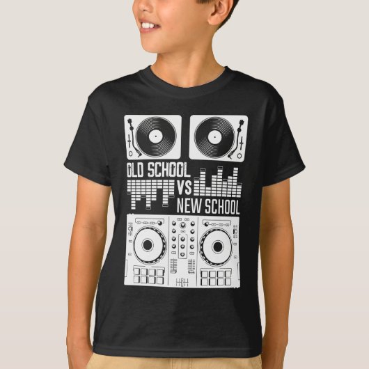 Muziekproducent DJ Old School Vinyl electro Techno T-shirt (Voorkant)