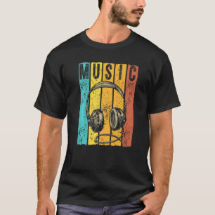 Muziekproducent DJ Retrohoofdtelefoon T-shirt