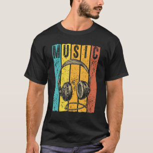 Muziekproducent DJ Retrohoofdtelefoon T-shirt