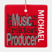 Muziekproducent Extraordinaire CUSTOM Keramisch Ornament (Achterkant)