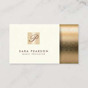 Muziekproducent Musician Skills Gold Monogram Visitekaartje