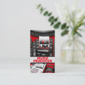 Muziekproducent Rood en Zwart Visitekaartje (Staand voorkant)