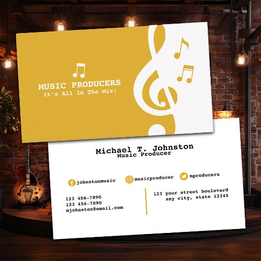 Muziekproducent Yellow Visitekaartje