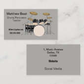 Muziekprofessional. Drums/Percussie. Visitekaartje (Voorkant / Achterkant)