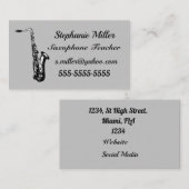 Muziekprofessional. Saxofone. Visitekaartje (Voorkant / Achterkant)