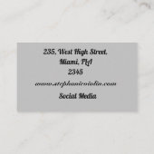Muziekprofessional. Violin. Visitekaartje (Achterkant)