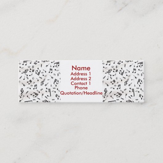 Muziekprofielkaart Mini Visitekaartje (Voorkant)