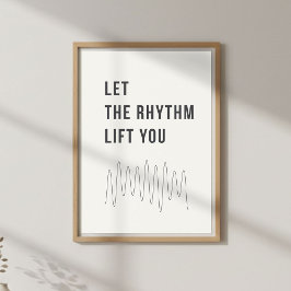 Muziekquote poster. Kalmerende Motiverende Decorat Poster