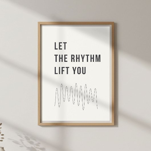 Muziekquote poster. Kalmerende Motiverende Decorat Poster