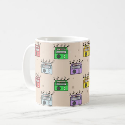 Muziekradiopatroon Koffiemok (Voorkant links)