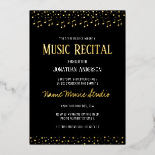 Muziekrecital met Confetti Folie Uitnodiging