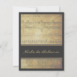 Muziekrecital of Concert Bladmuziek Uitnodiging