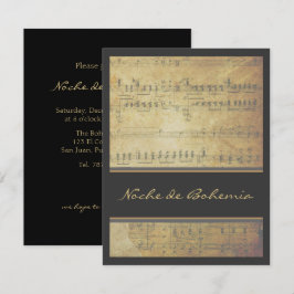 Muziekrecital of Concert Bladmuziek Uitnodiging