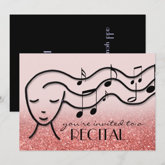 muziekrecital uitnodiging (Voorkant / Achterkant)