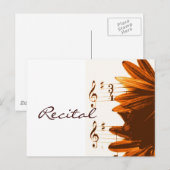 Muziekrecital uitnodigingskaarten in 3/4 maat uitnodiging briefkaart (Voorkant / Achterkant)