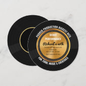 Muziekrecord | Leuke muziekuitnodiging voor een fe Kaart (Voorkant / Achterkant)