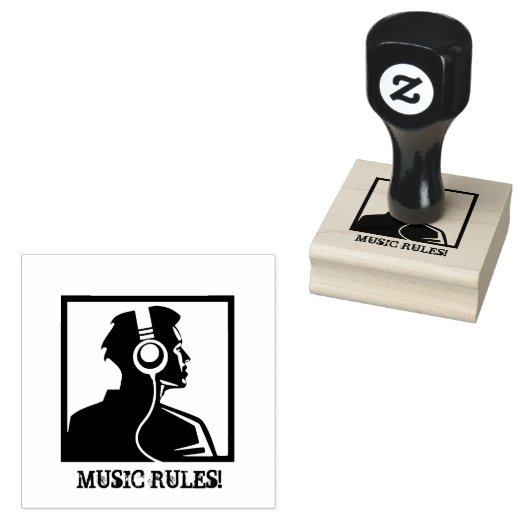 Muziekregels Rubberstempel (Gestempeld)