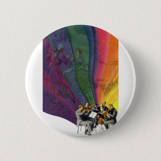 muziekregenboog, Victoriaans paardendansen Ronde Button 5,7 Cm (Voorkant)