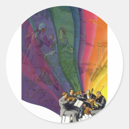  muziekregenboog, Victoriaans paardendansen Ronde Sticker (Voorkant)