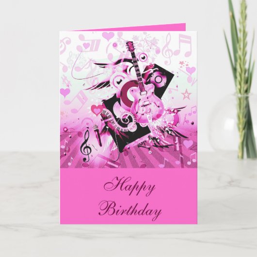 Muziekreis, roze_ kaart (Voorkant)