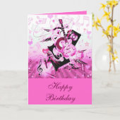 Muziekreis, roze_ kaart (Gele Bloem)