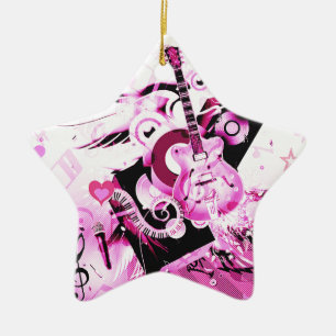 Muziekreis, roze_ keramisch ornament