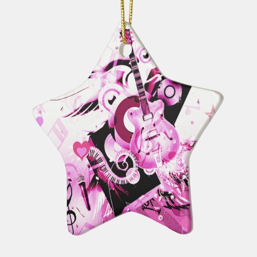 Muziekreis, roze_ keramisch ornament (Links)