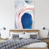 Muziekroze en blauw door O'Keeffe Canvas Afdruk (Insitu (Slaapkamer))