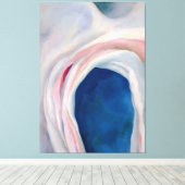 Muziekroze en blauw door O'Keeffe Canvas Afdruk (Insitu (Houten vloer))