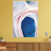 Muziekroze en blauw door O'Keeffe Canvas Afdruk (Insitu (Woonkamer))